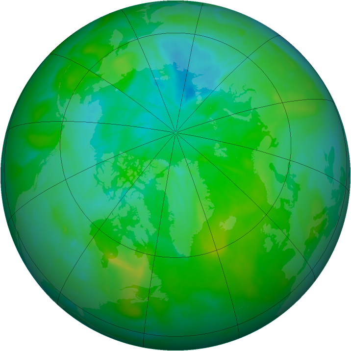 Arctic ozone map for 25 July 2012